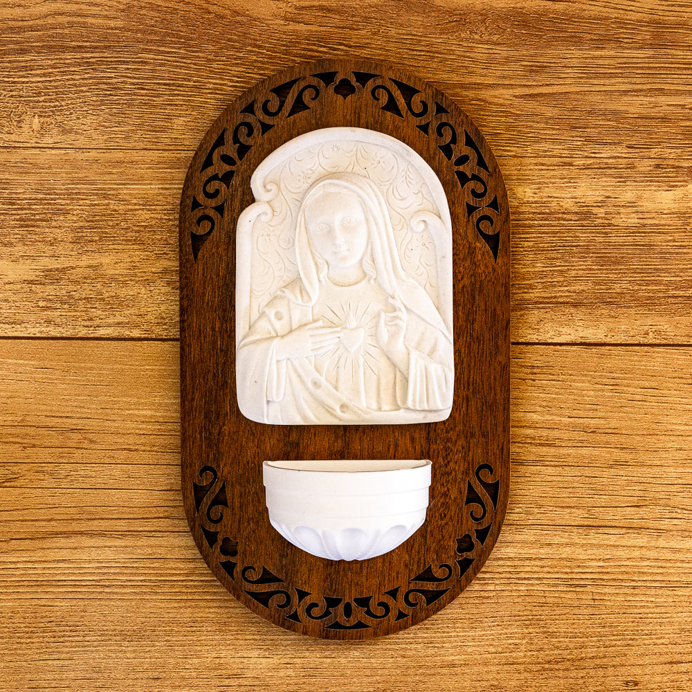 Pia Água Benta Devocional - Imaculado Coração de Maria