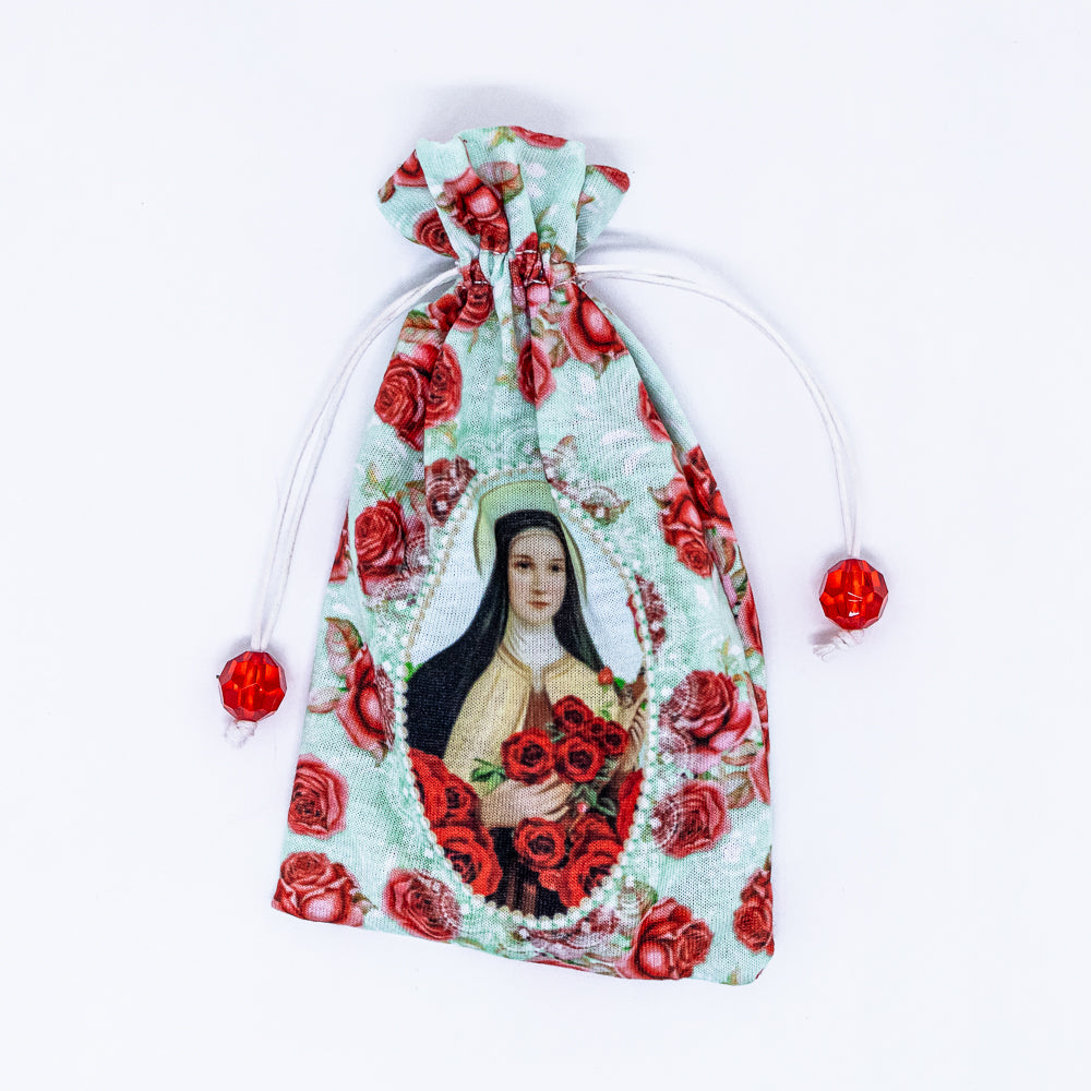 Terço Santa Teresinha no Saquinho Estampado
