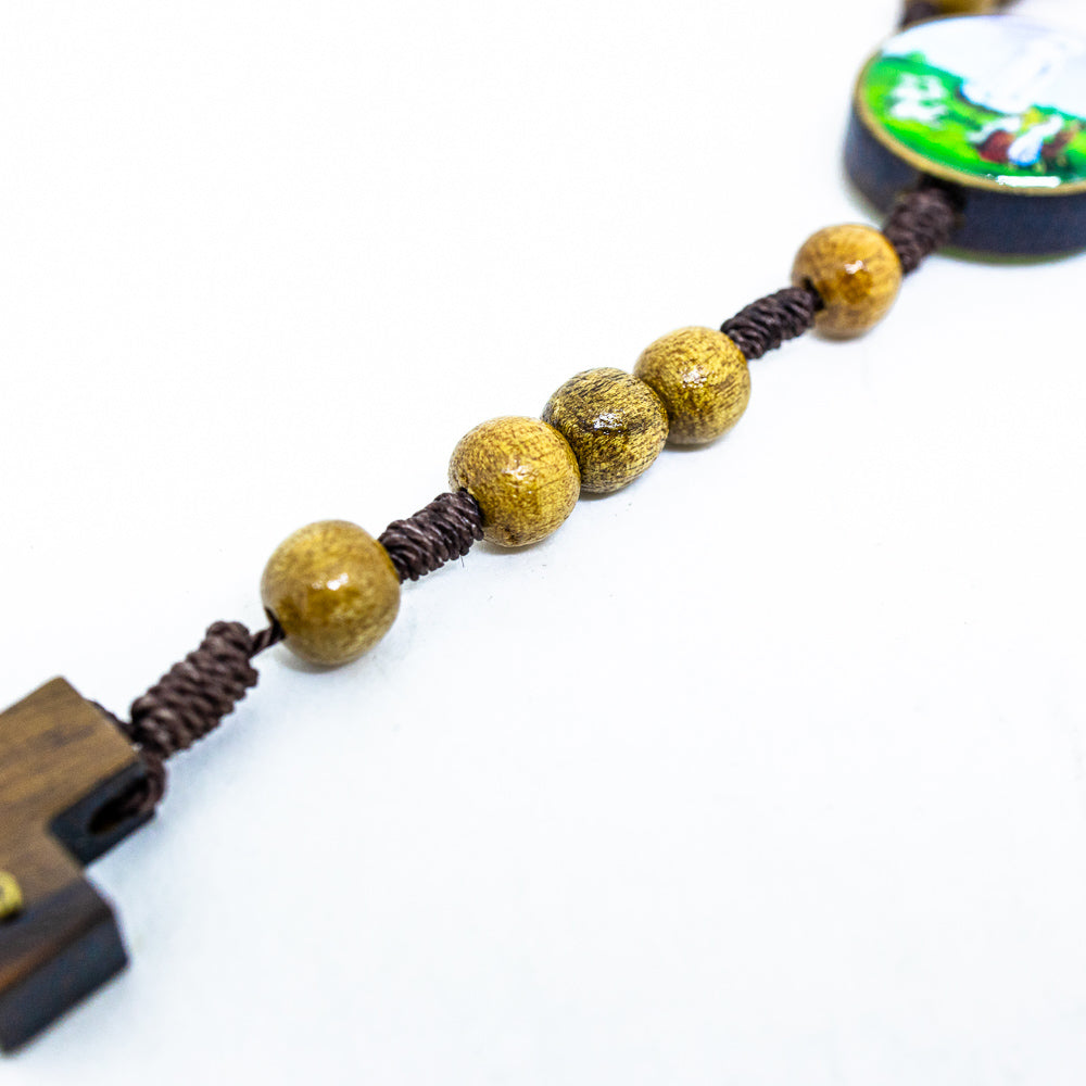 Terço 8mm Madeira - Nossa Senhora de Fátima