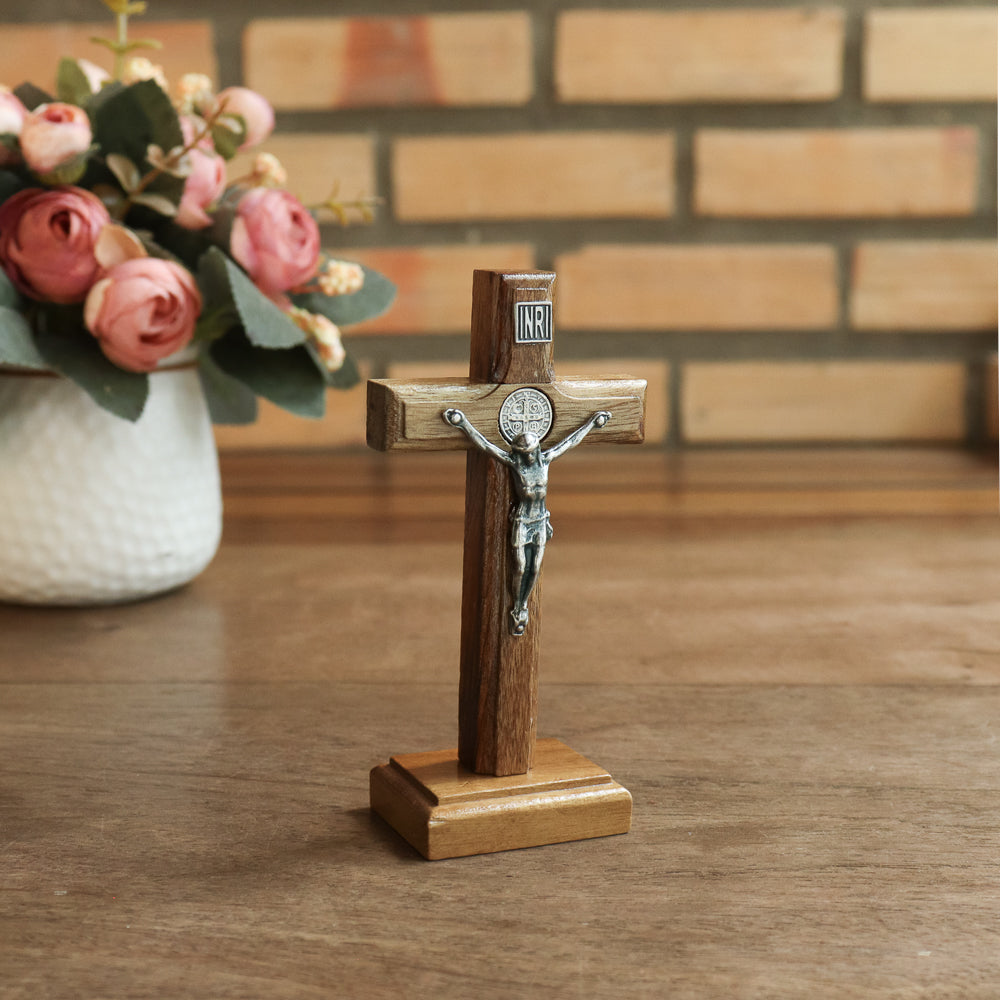 Cruz de Mesa - 9cm Prata Velha