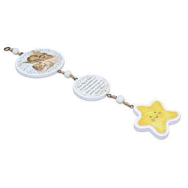 Adorno Infantil Anjo da Guarda Com Estrela