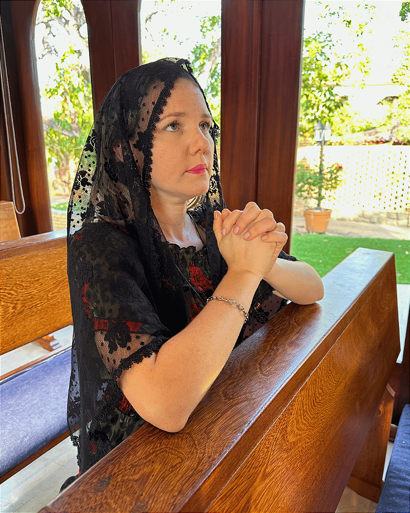 Véu Preto Para Santa - Modelo Retangular