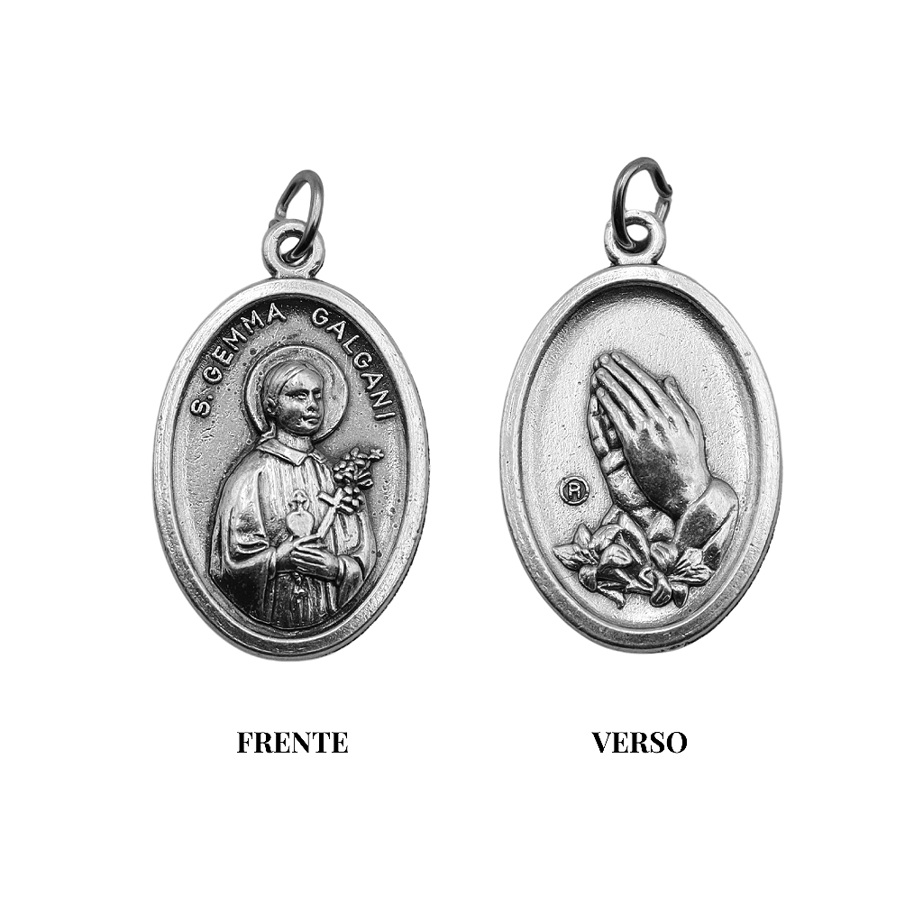 Medalha Santa Gemma Galgani & Mãos Rezando
