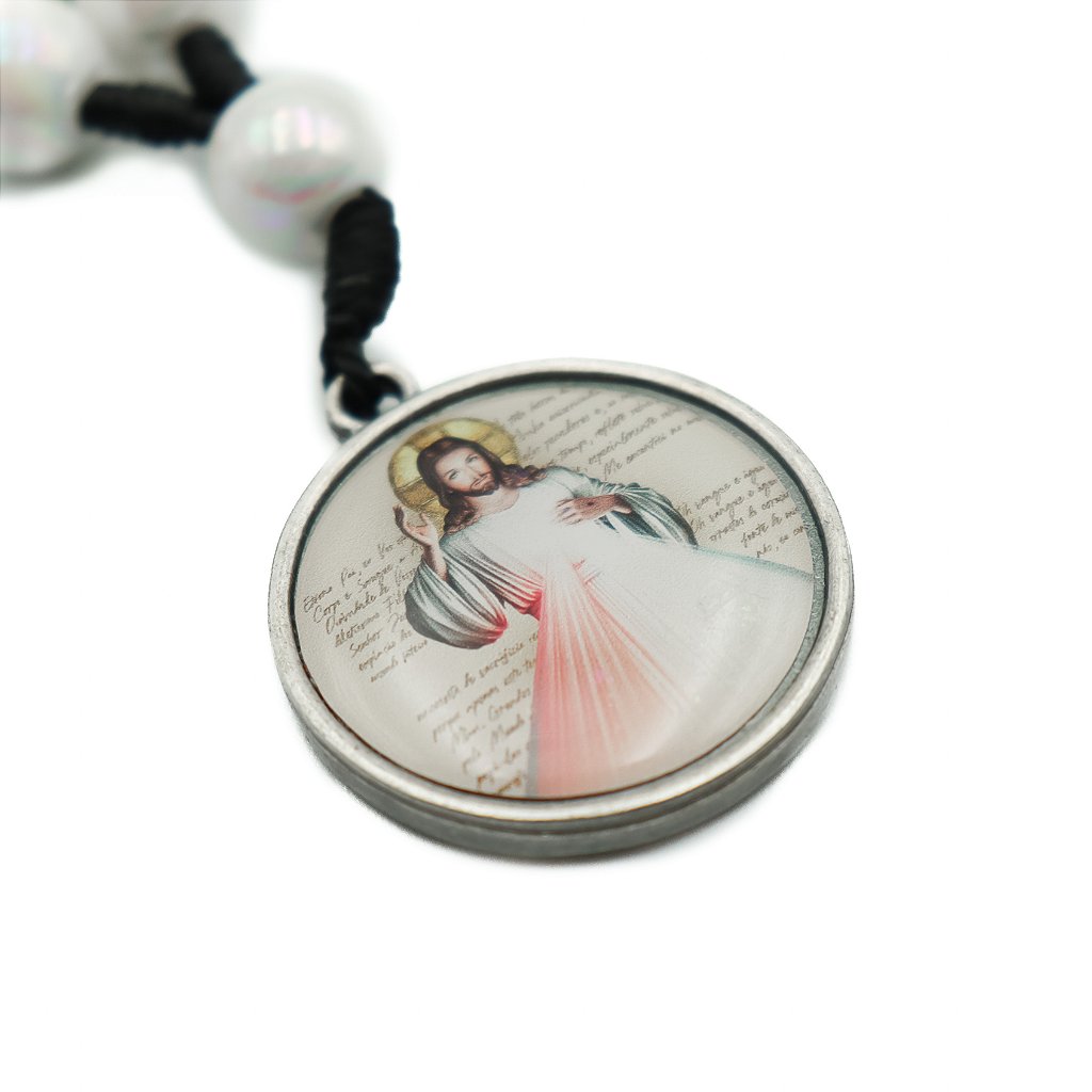 Chaveiro Dezena com Medalha Resinada - Jesus Misericordioso