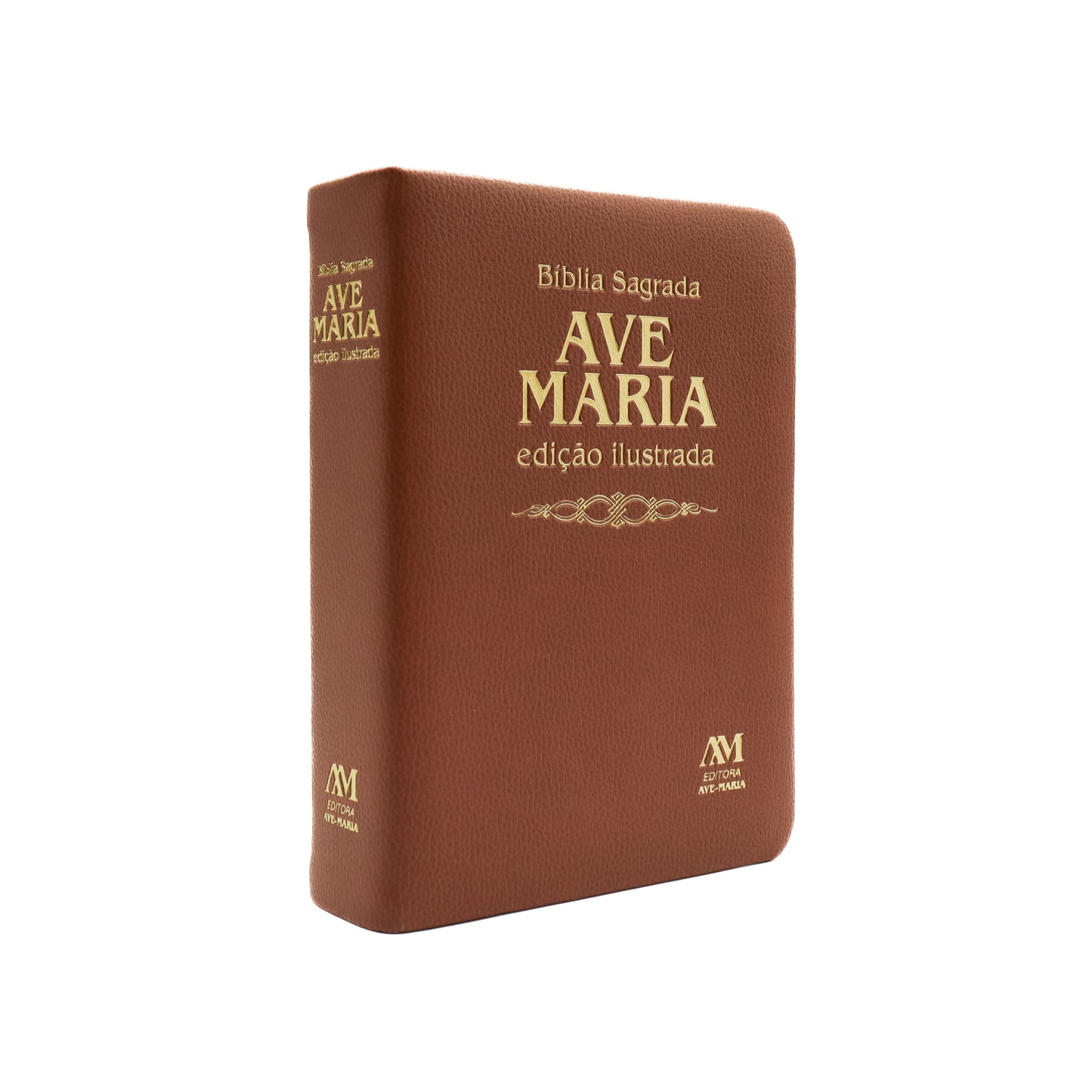 Bíblia Sagrada Ave-Maria Edição Ilustrada Luxo Média Marrom