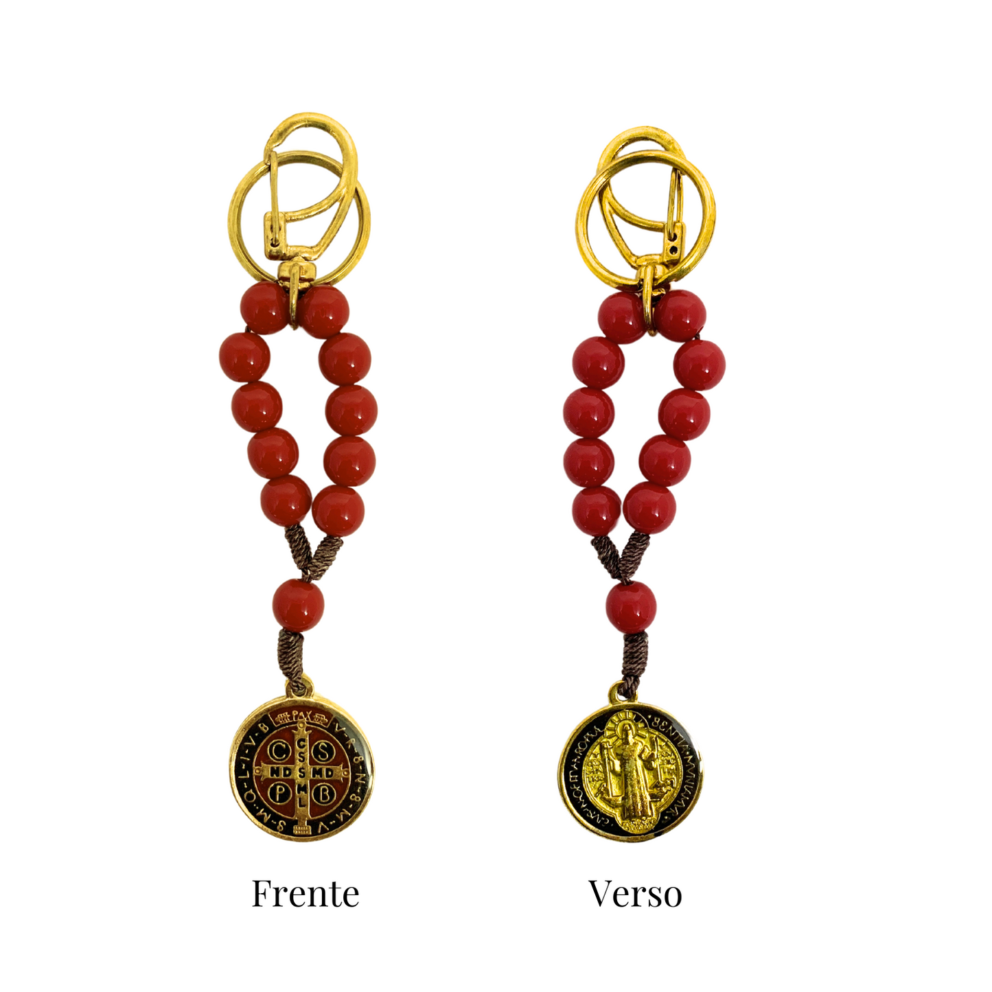 Chaveiro Dezena São Bento - Vermelho