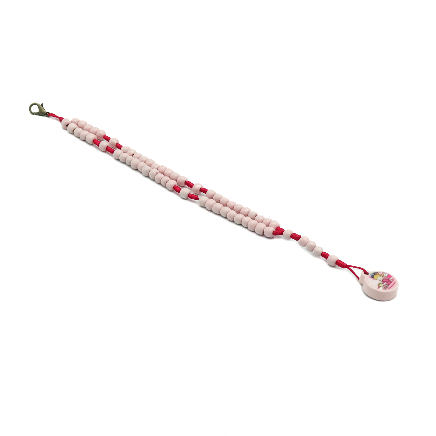 Terço de pulso Infantil rosa