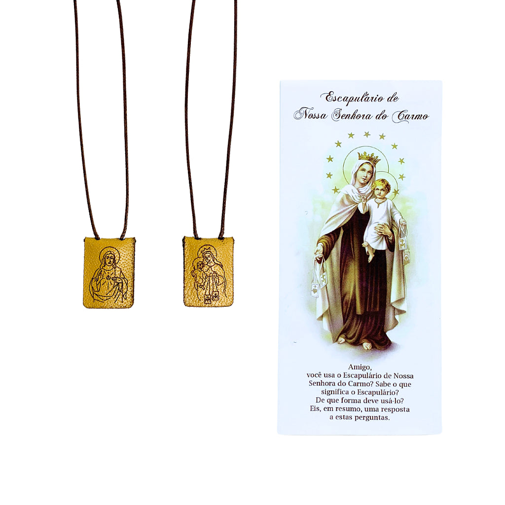 Escapulário de Nossa Senhora do Carmo - Couro