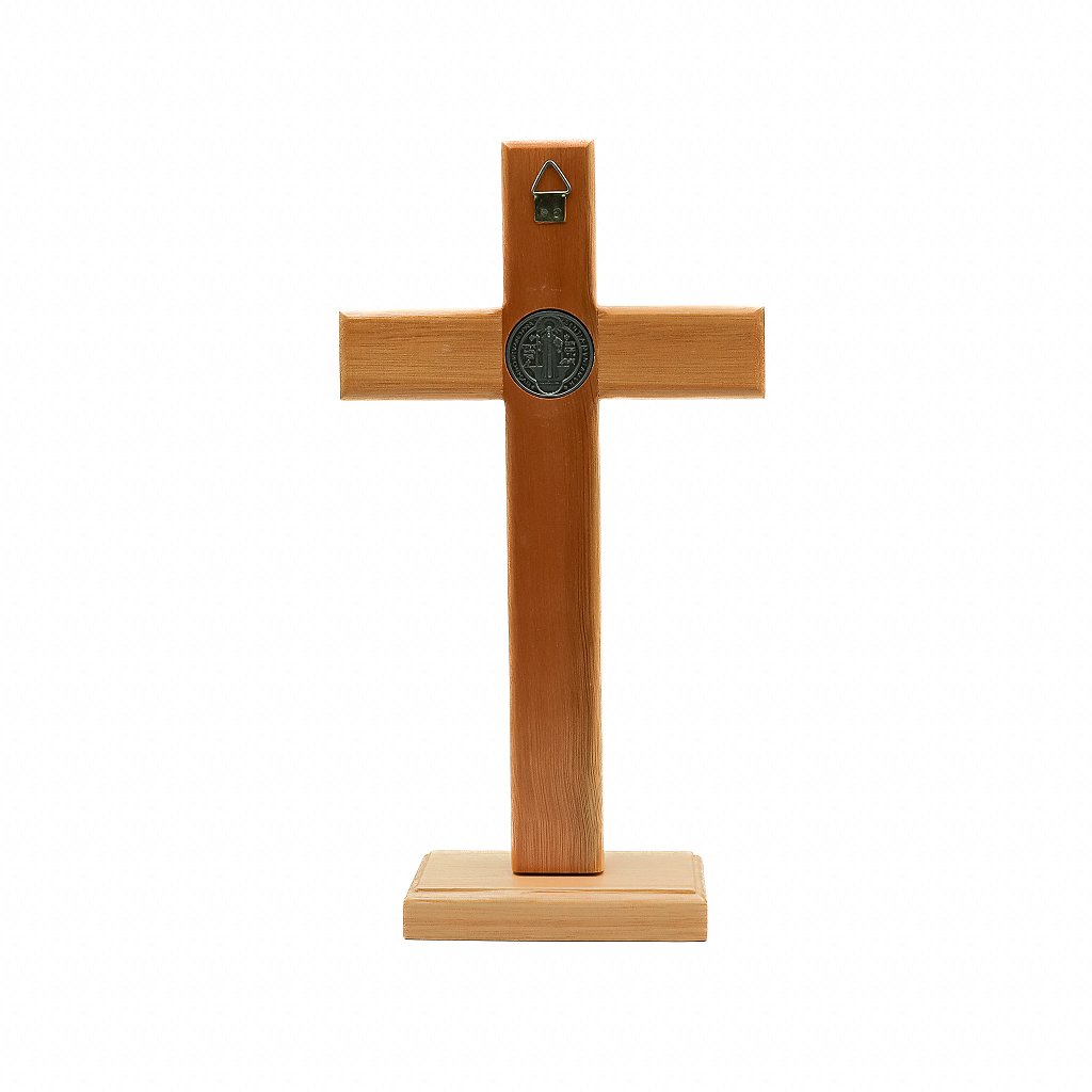 Cruz 26 cm Mesa Imbuia Ouro Velho