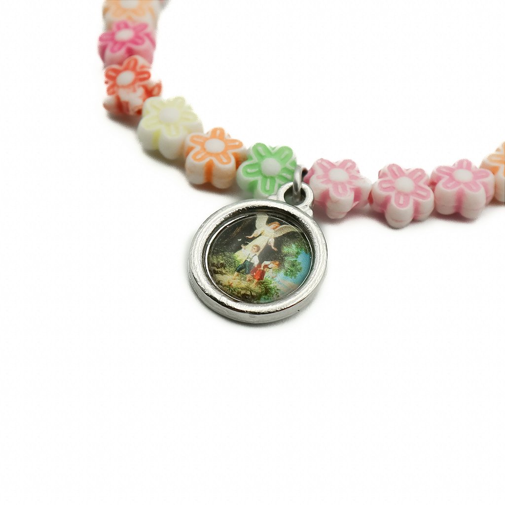 Pulseira Infantil Flores Colorido