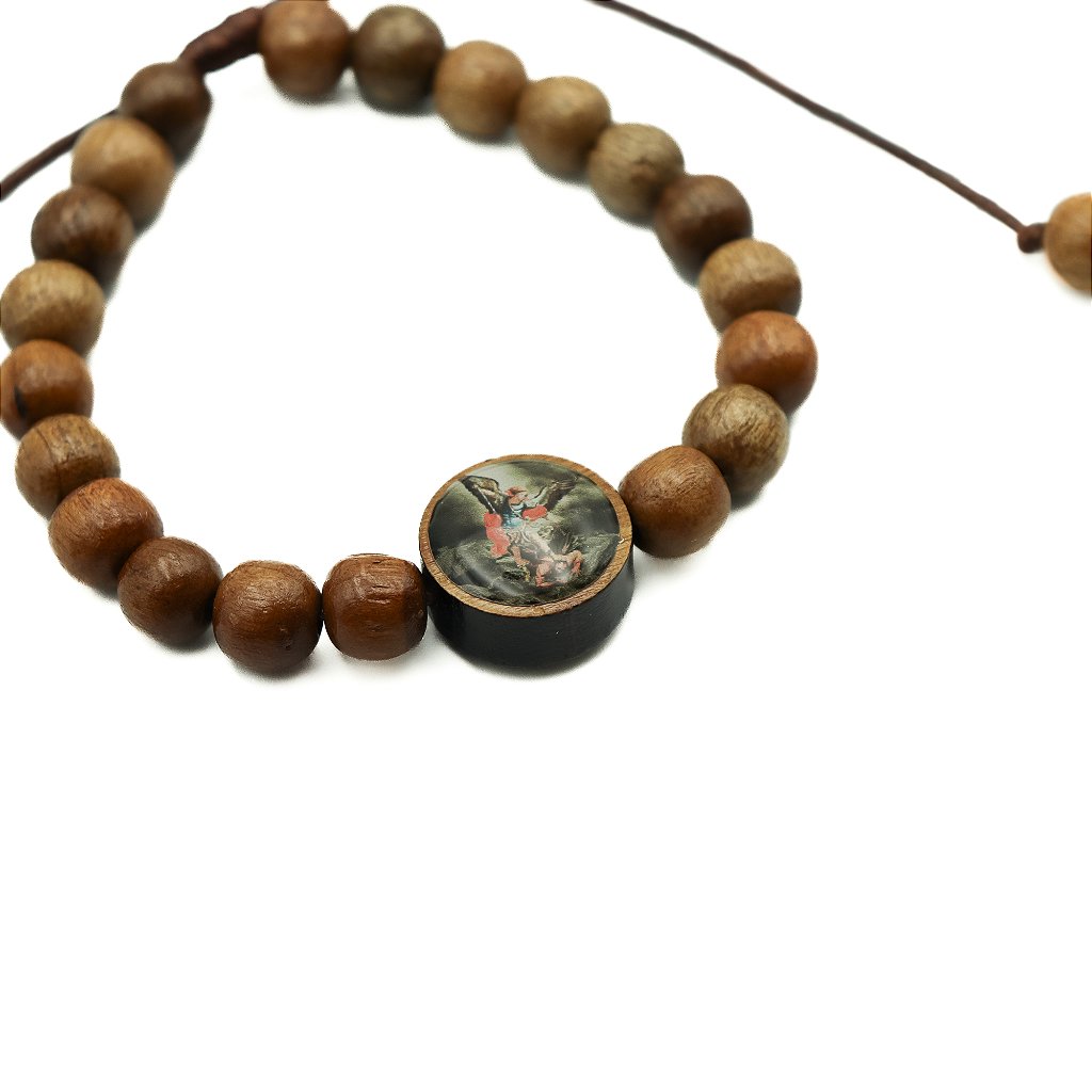 Pulseira Madeira São Miguel Arcanjo