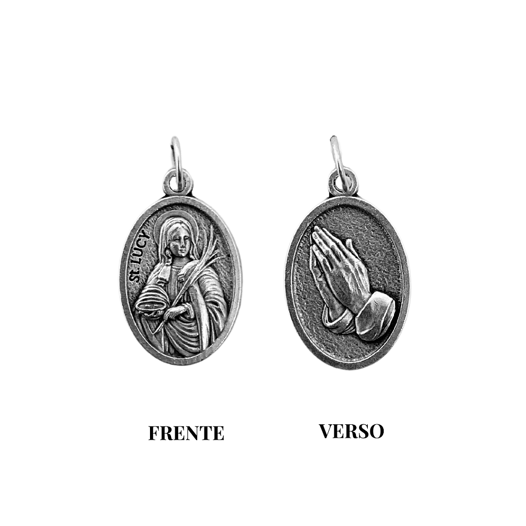 Medalha Santa Luzia e Mãos - Italiana