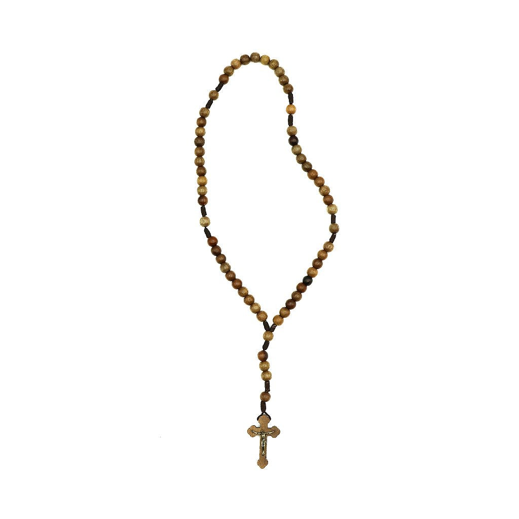 Terço madeira imbuia cordão 8mm