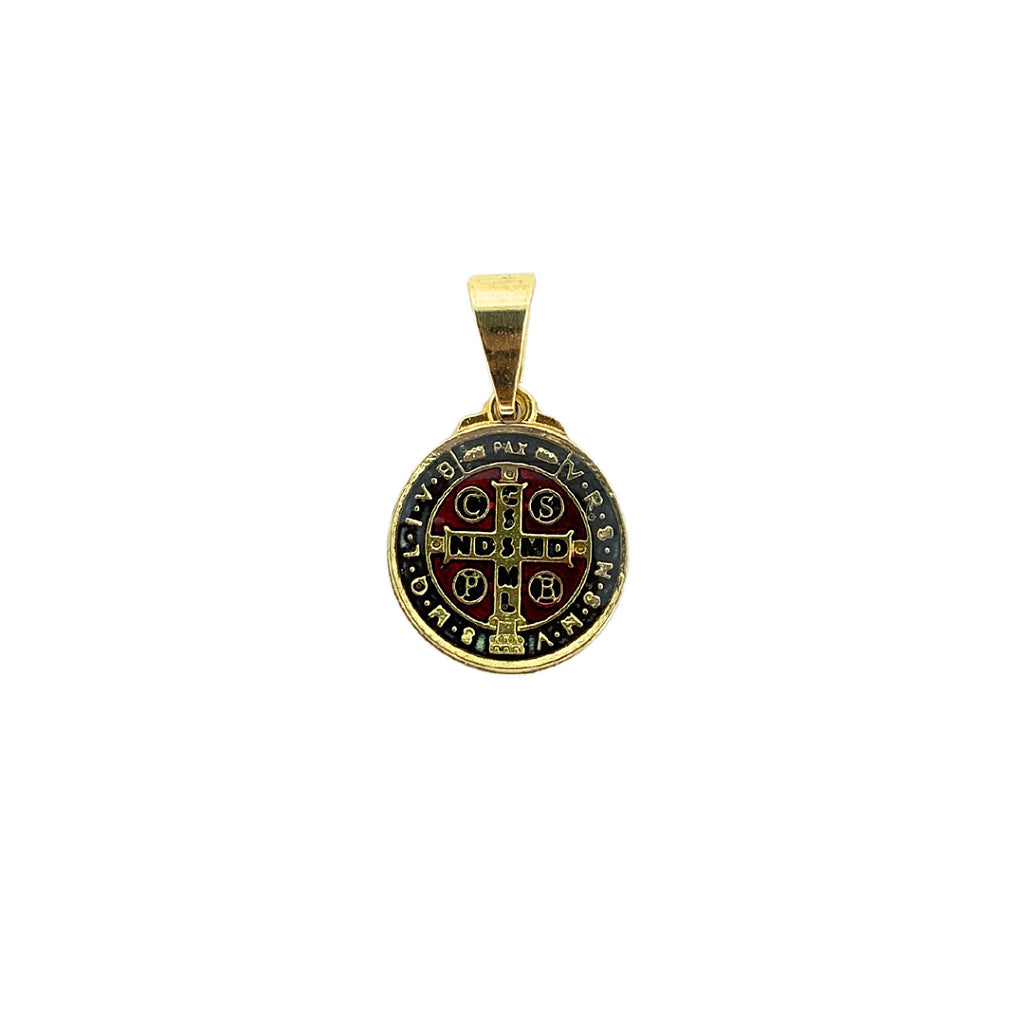 Medalha de São Bento 13 mm Dourada - Resinada