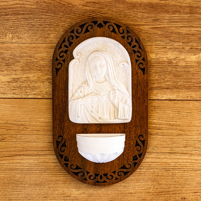 Pia Água Benta Devocional - Imaculado Coração de Maria