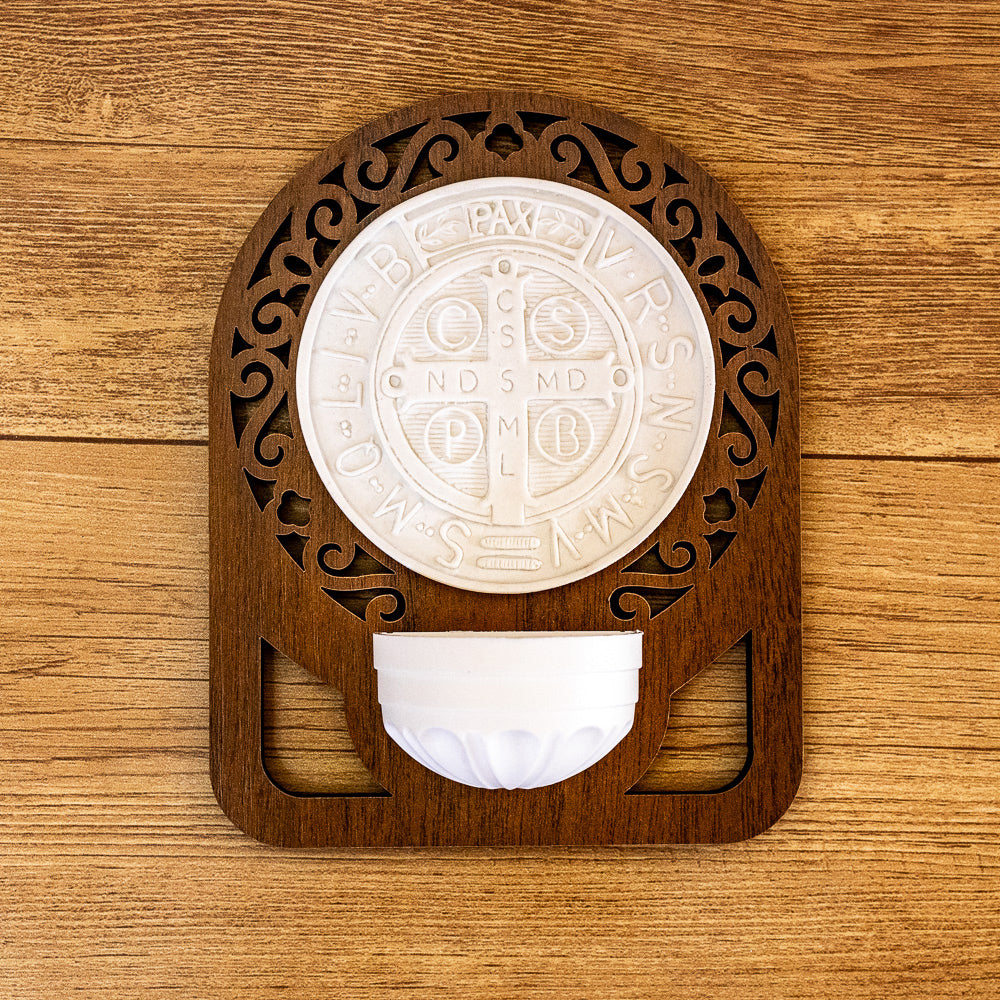 Pia para Água Benta Devocional - São Bento