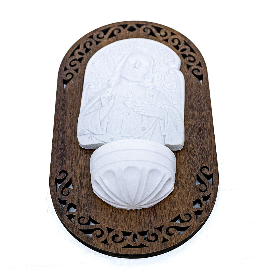 Pia para Água Benta Devocional - Sagrado Coração de Jesus