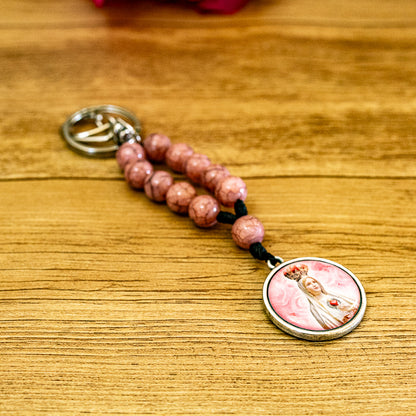 Chaveiro Dezena Com Medalha Resinada  Nossa Senhora de Fátima