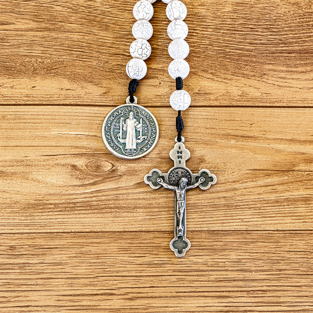 Chaveiro Dezena Aberta Contas Craquelada  São Bento