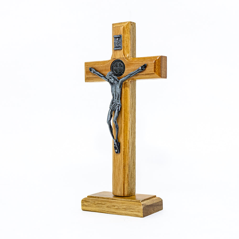 Cruz de Mesa 17 cm - Prata Velha