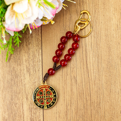 Chaveiro Dezena São Bento - Vermelho