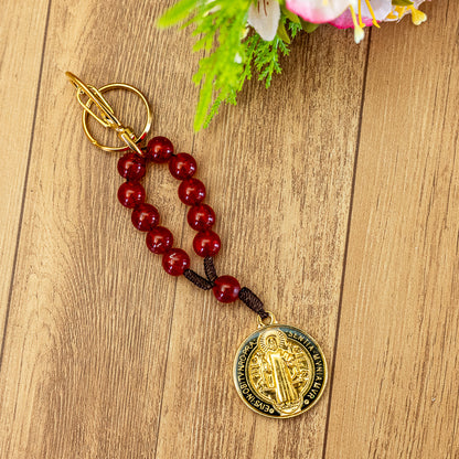 Chaveiro Dezena São Bento - Vermelho