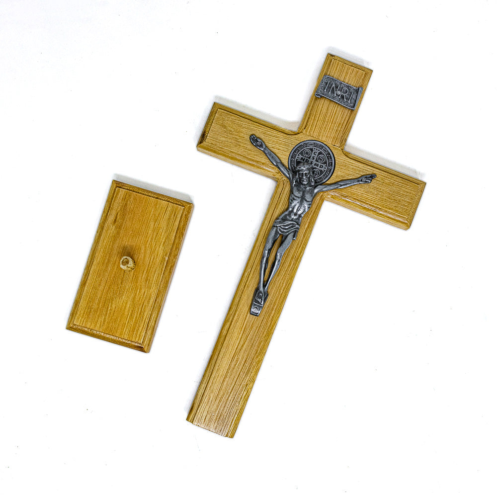 Cruz 26 cm Mesa Imbuia Prata Velha