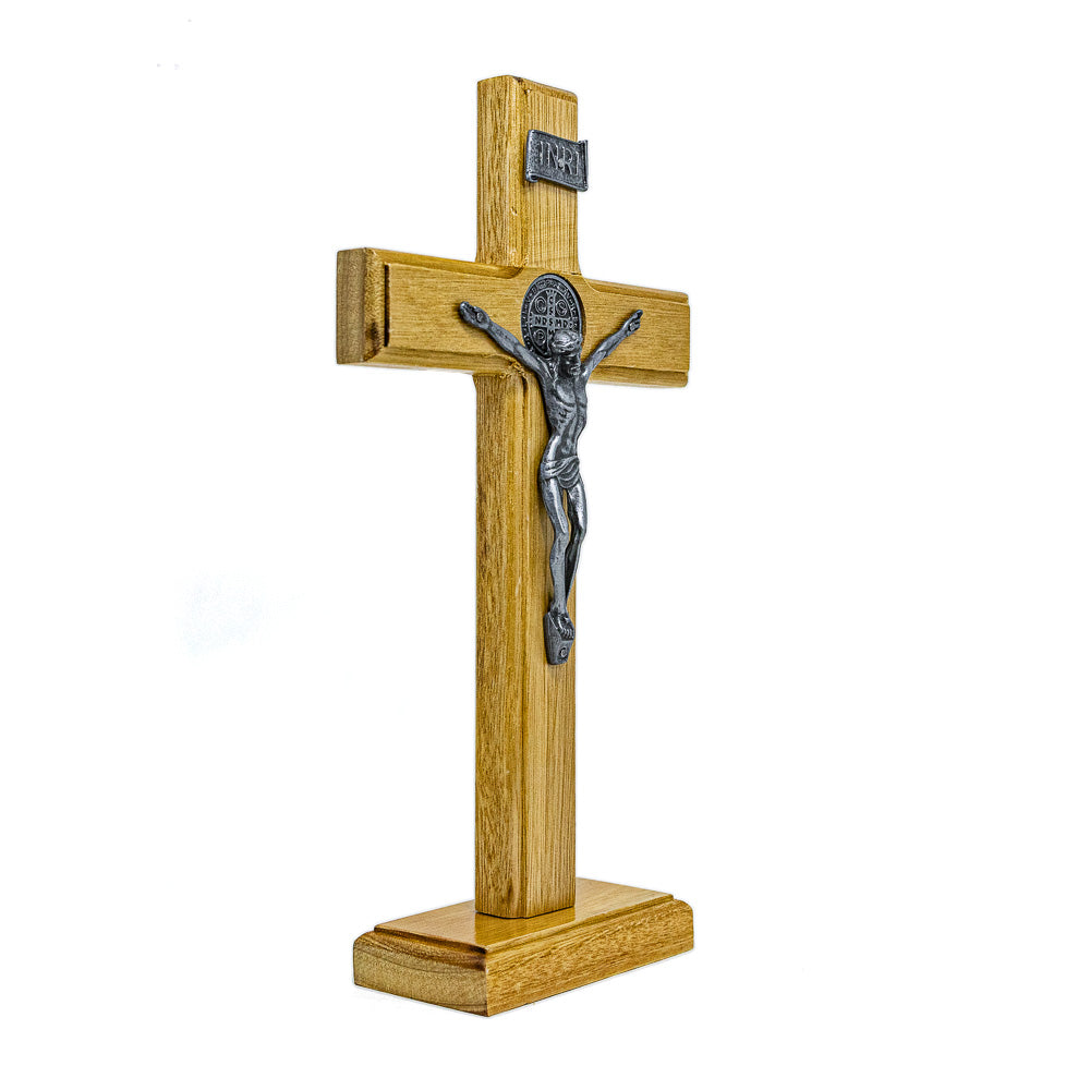 Cruz 26 cm Mesa Imbuia Prata Velha