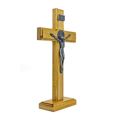 Cruz 26 cm Mesa Imbuia Prata Velha