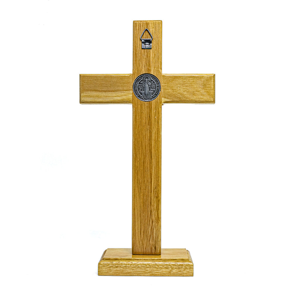 Cruz 26 cm Mesa Imbuia Prata Velha