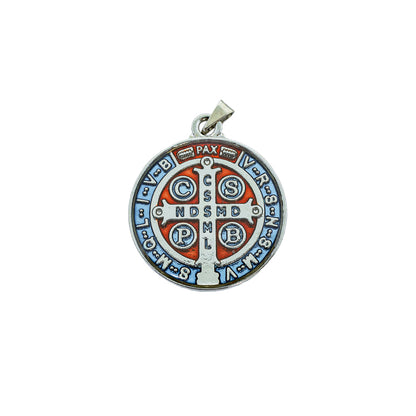 Medalha de São Bento 30 mm Níquel - Resinada