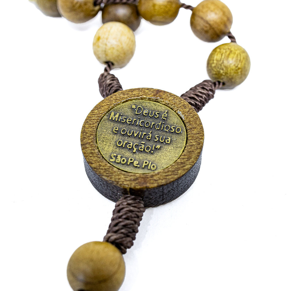 Adorno de Carro Dezena São Padre Pio Madeira