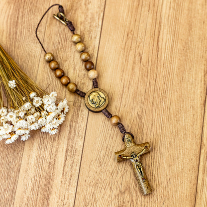 Adorno de Carro Dezena São Padre Pio Madeira