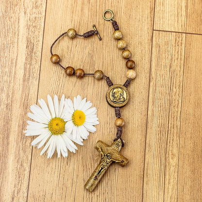 Adorno de Carro Dezena São Padre Pio Madeira