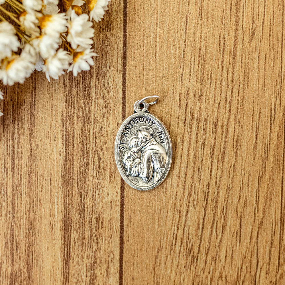 Medalha Santo Antônio e Mãos Rezando - Italiana