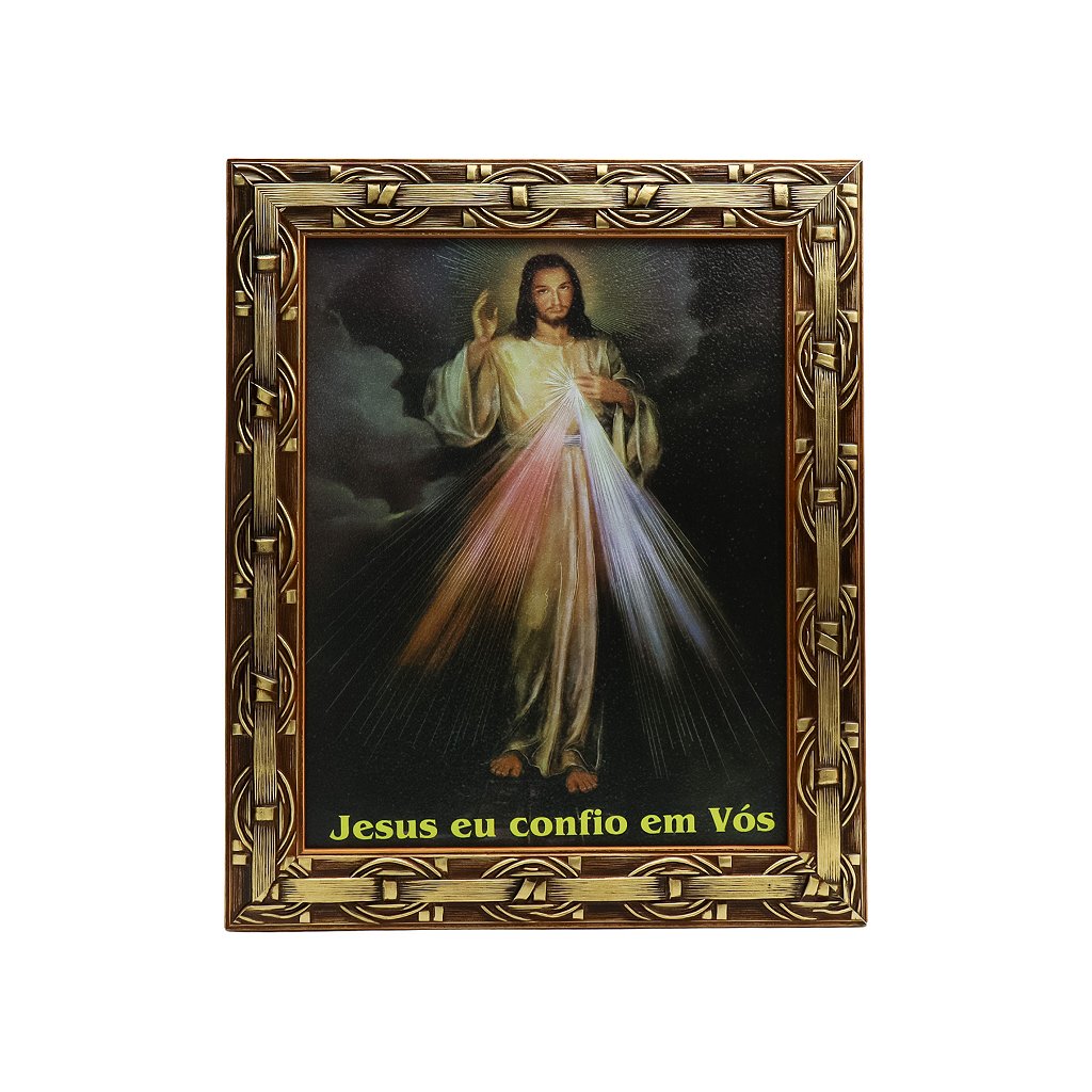Quadro 20 x 25 moldura Trabalhada Jesus Misericordioso