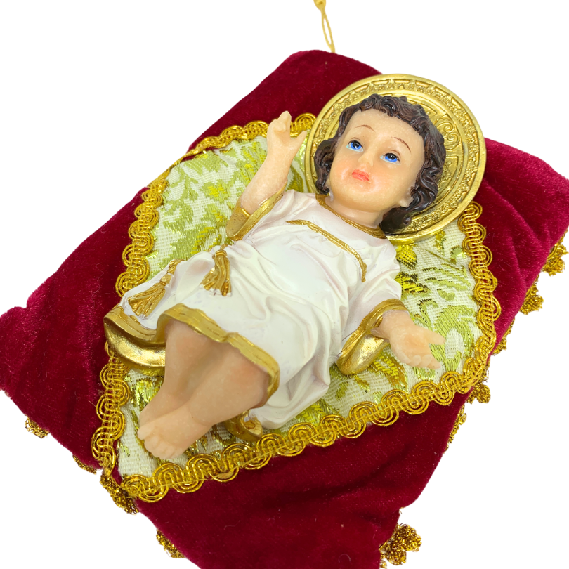 Menino Jesus de Resina 21cm Com Almofada