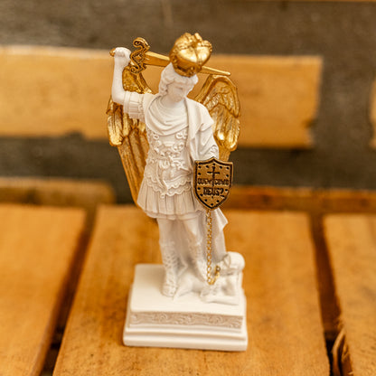 Imagem São Miguel Glorioso 12 cm Pó de Mármore - Hesed