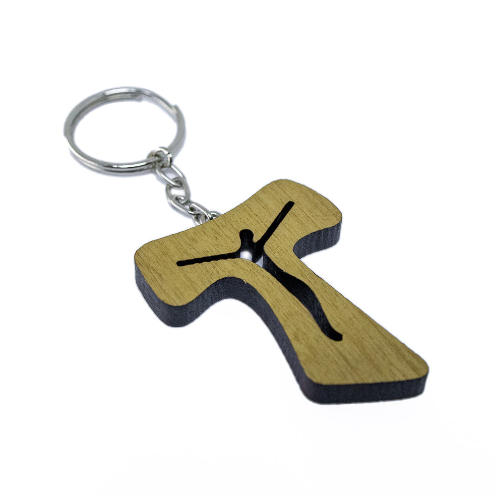 Chaveiro Tau Cristo Vazado