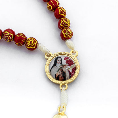 Terço Santa Teresinha no Saquinho Estampado