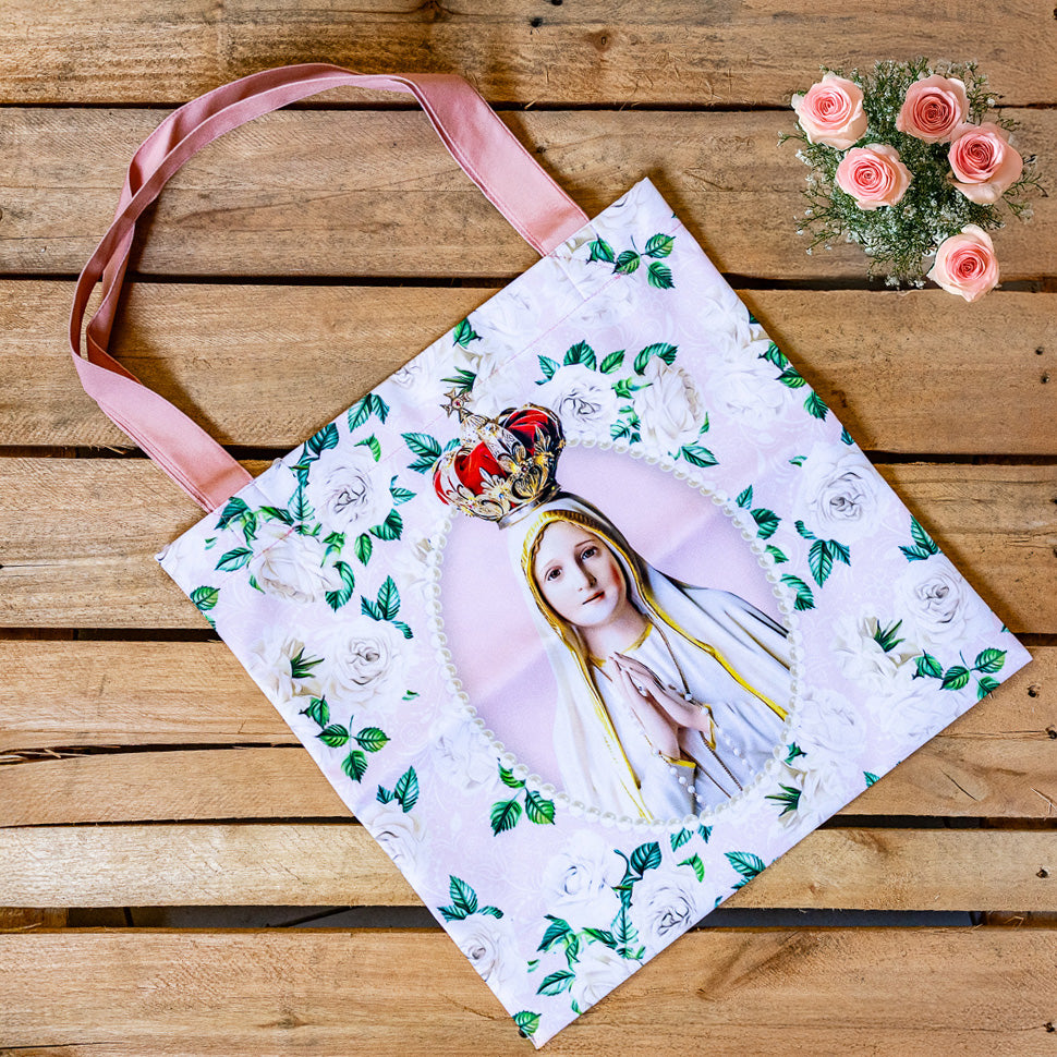 Bolsa Ecobag Nossa Senhora de Fátima Floral