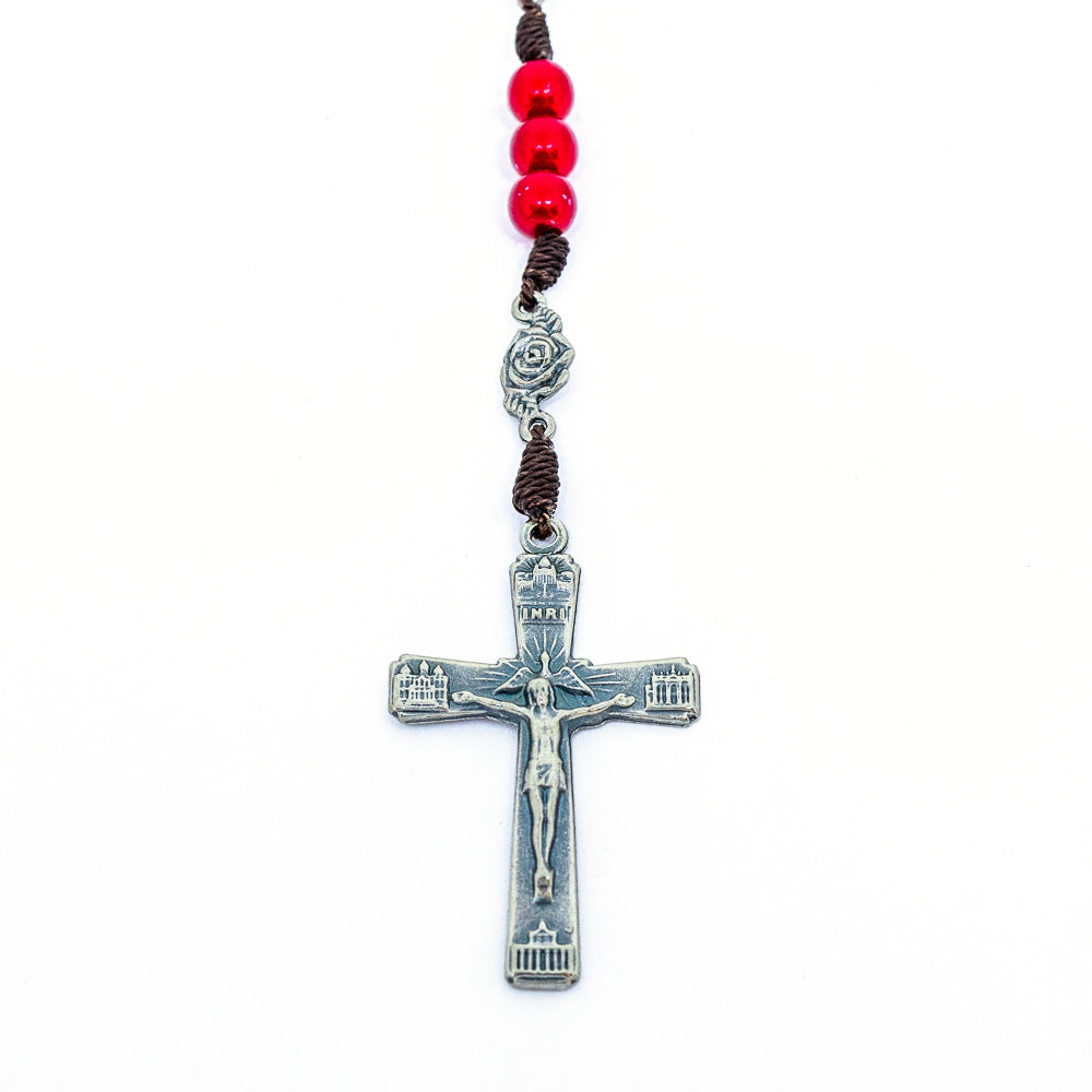 Terço 8mm Santa Teresinha Contas Vermelha