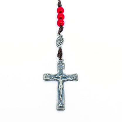 Terço 8mm Santa Teresinha Contas Vermelha