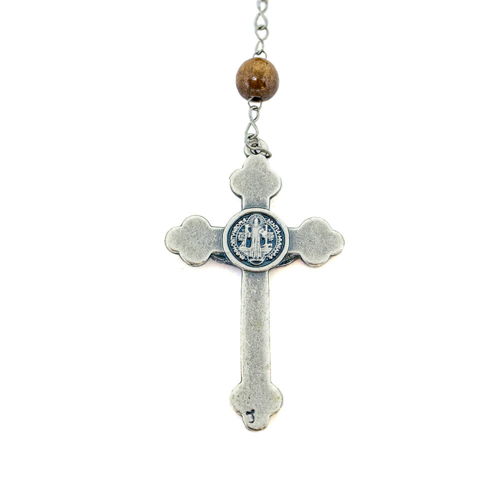 Terço 8mm Madeira Com Caixa Acrílica - São Bento