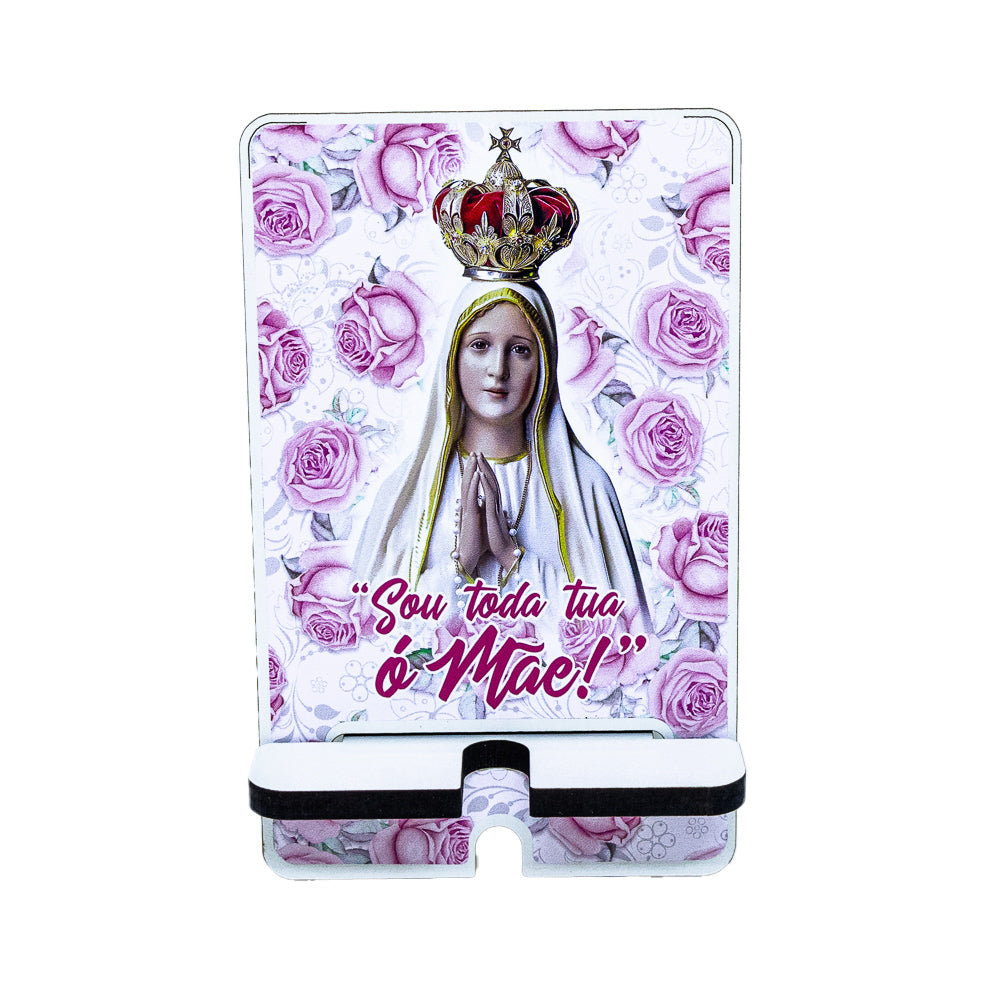 Porta Celular de Mesa Nossa Senhora de Fátima - Cor Branco