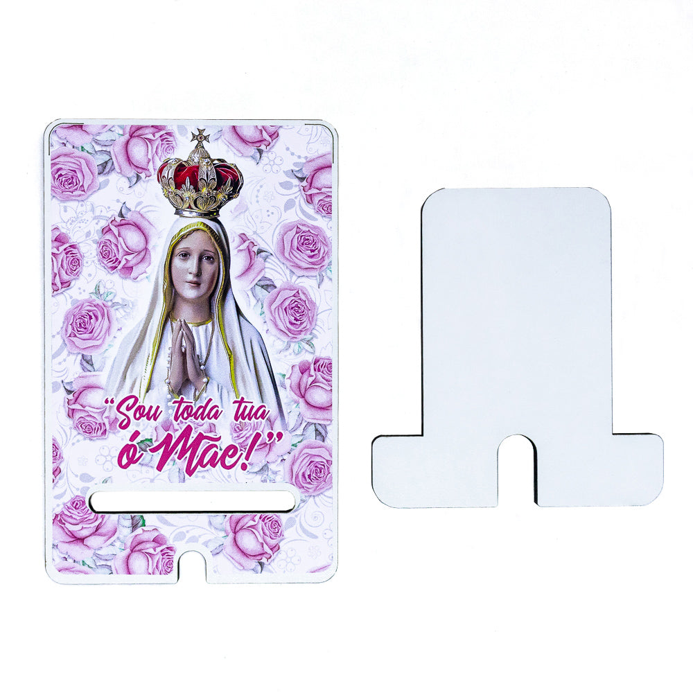 Porta Celular de Mesa Nossa Senhora de Fátima - Cor Branco