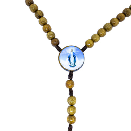 Terço 8mm Madeira - Nossa Senhora das Graças