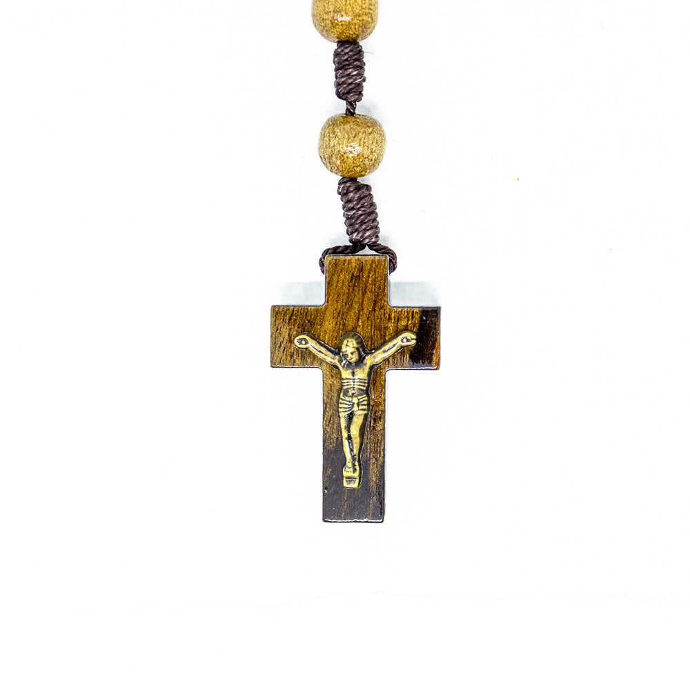 Terço 8mm Madeira - Nossa Senhora de Fátima