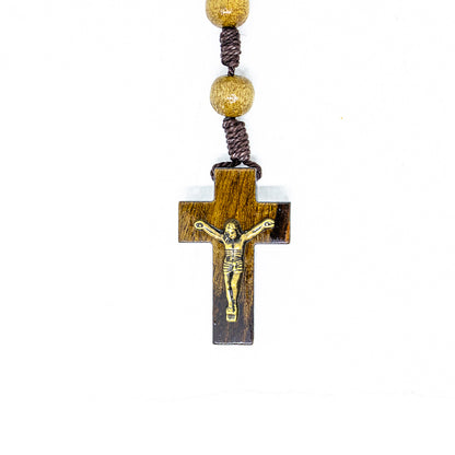 Terço 8mm Madeira - Nossa Senhora de Fátima