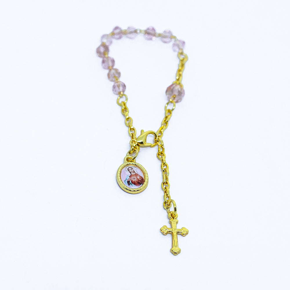 Pulseira Cristal - Imaculado Coração de Maria